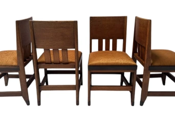 Four Art Deco Modernist Dining Room Chairs by Hendrik Wouda for Pander, 1924